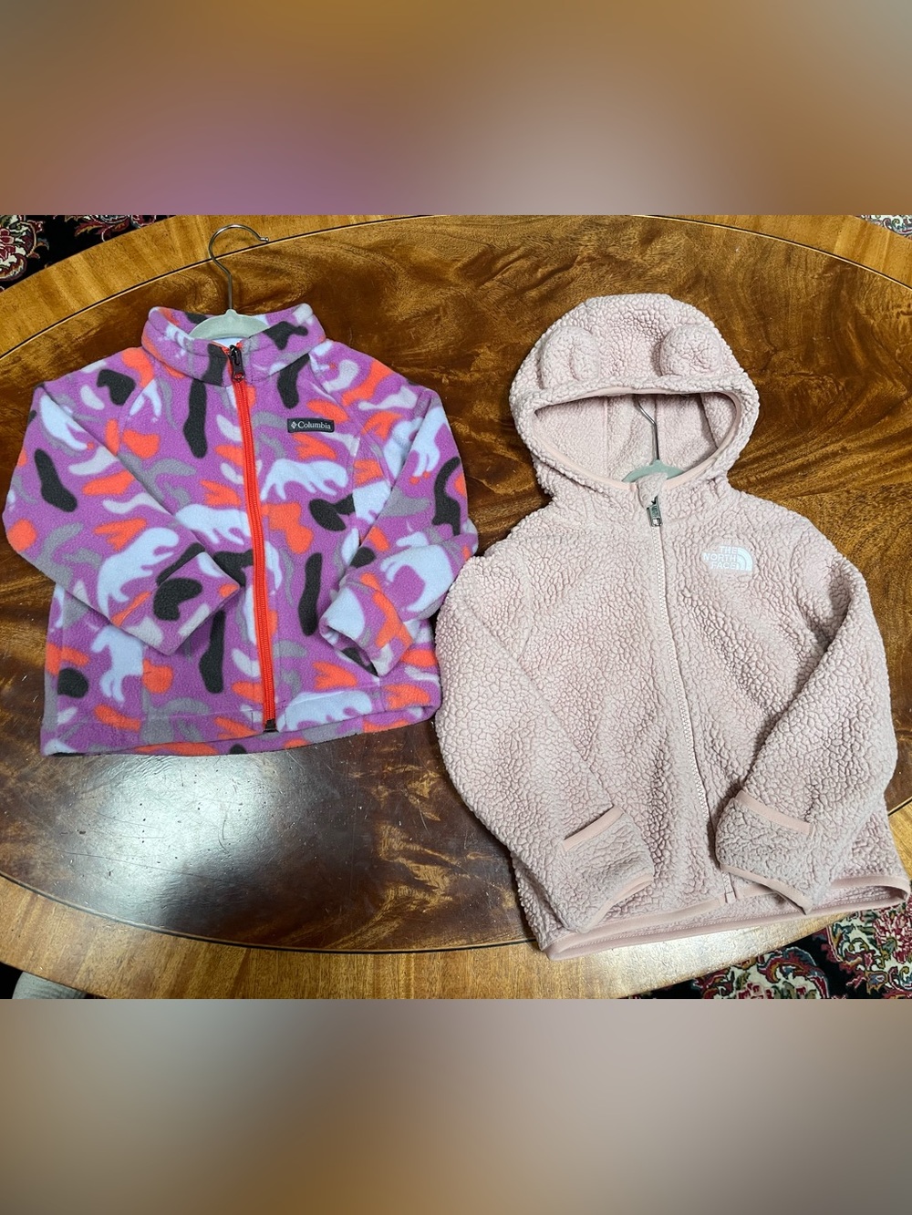 BUNDLE- Toddler 2T: The North Face Pink Sherpa Hooded Jacket & Columbia Fleece